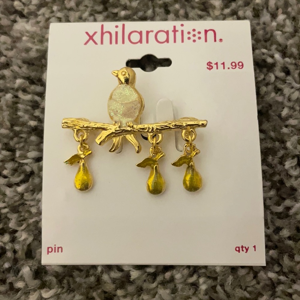 Partridge in a Pear Tree Brooch